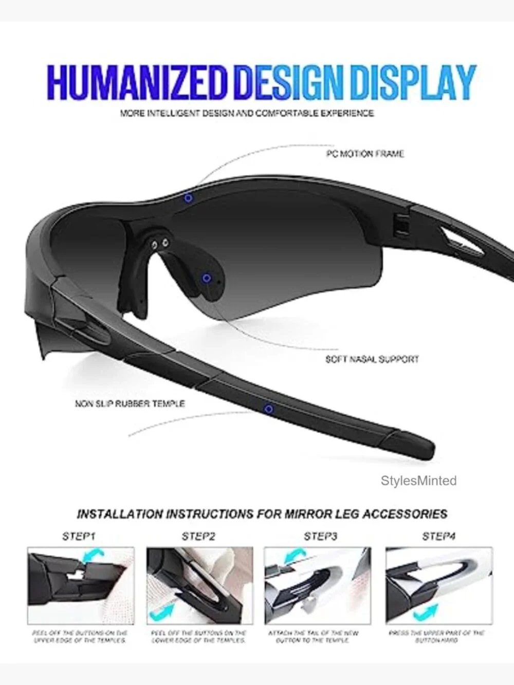 Polarized Sports Sunglasses Wrap Around UV Protection Baseball Softball